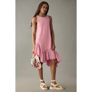 Anthropologie Daily Practice Asymmetrical Ruffle Hem Dress Pink Womens Size‎ XXS